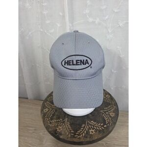 HELENA Gray Jersey Mesh Baseball Hat Cap Adjustable Strap